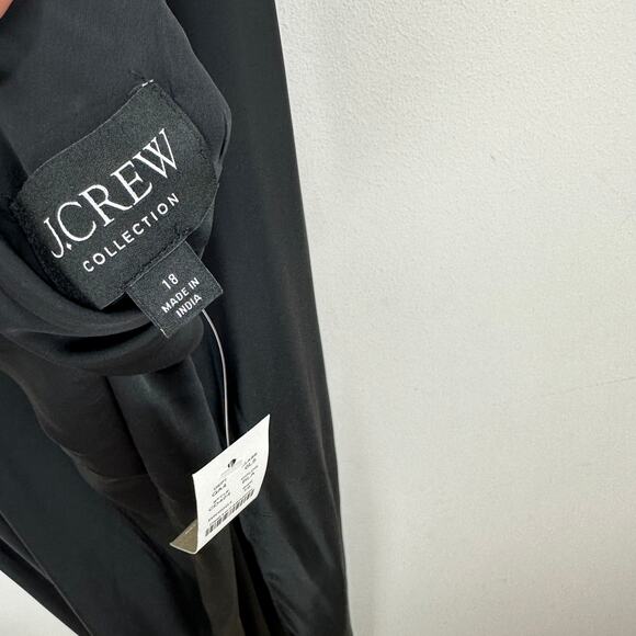 J.Crew Collection Cowlback Slip Dress Satin Viscose Evening Long Black US 18 NWT - Picture 9 of 12